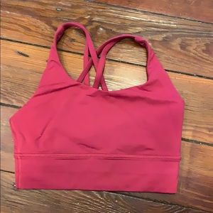 Red Berry lulu long line sports bra